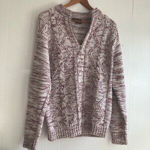 VTG Campus Cable Knit Sweater Academia Unisex Slouchy Acrylic Chunky Sz M